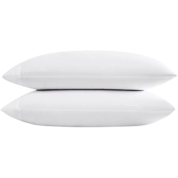 '- Pillow Case Set, Luxury Sateen Cotton Bedding, 800 Thread Count, Soft & Smooth Bedding Set (White, Standard Pillowcases)