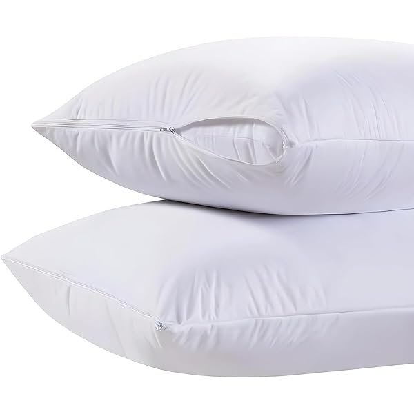 King Pillow Covers with Zipper 2 Pack - 20 x 36 Ultra-Soft, Cozy and Noiseless King Pillow Protector, 200 Thread Count, Fade-Resistant Pillow Shams